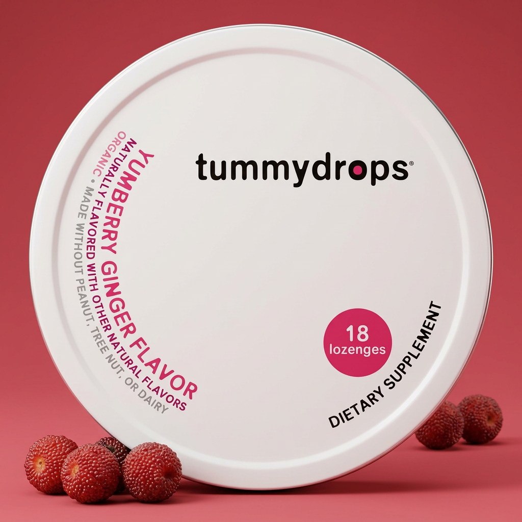 Yumberry Ginger Tummydrops  | Organic Lozenges 18ct Tin