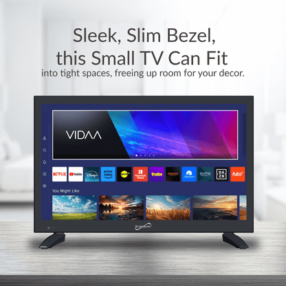 Supersonic 19" VIDAA ACDC Compatible LED Smart TV with Built-In WiFi by Jupiter Gear Home