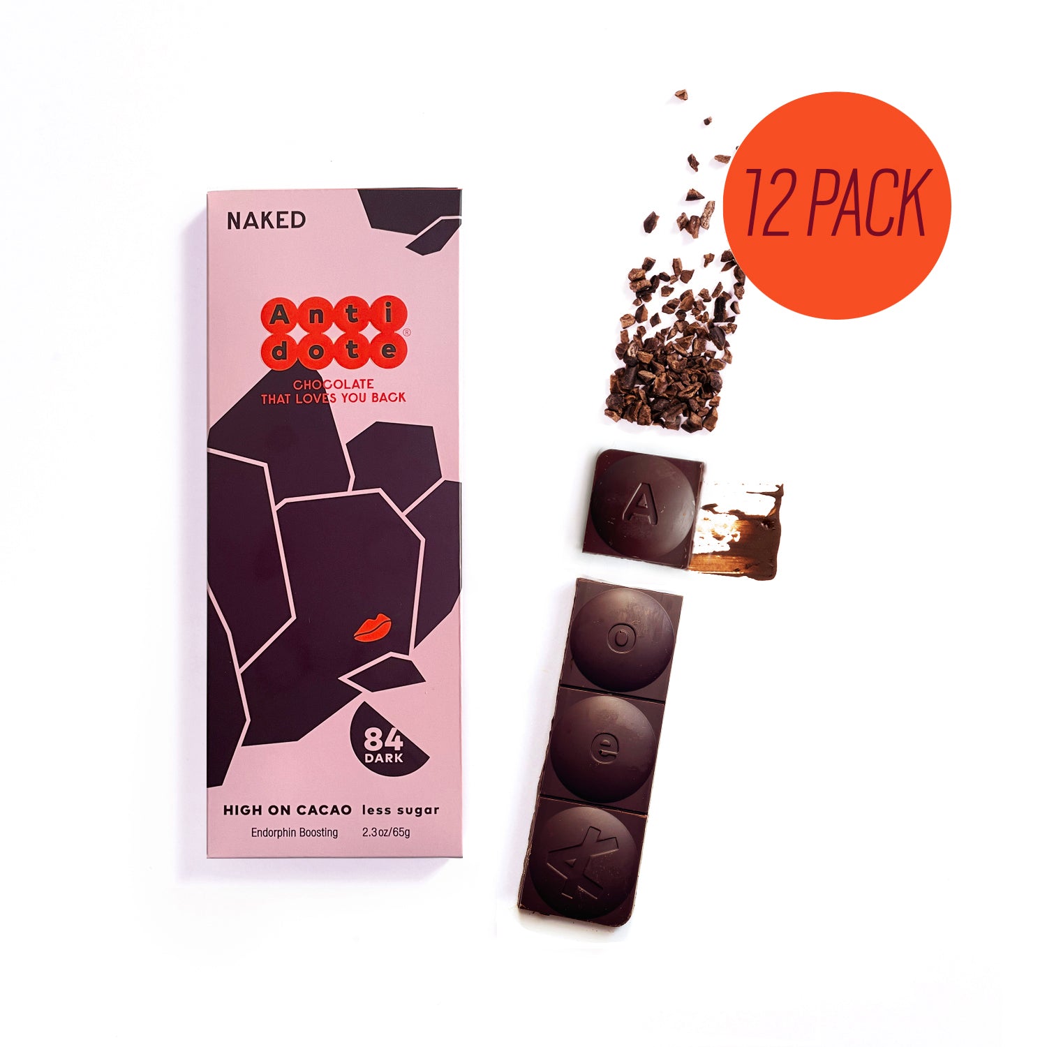 Antidote Chocolate NINA: NAKED Cases - 3 cases x 12 bars by Farm2Me