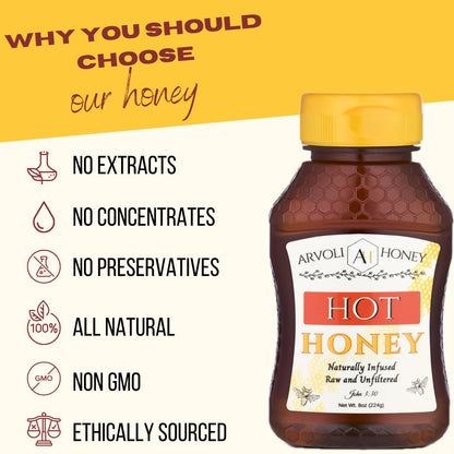 Arvoli Honey Hot Honey Bottle - 8 oz by Farm2Me