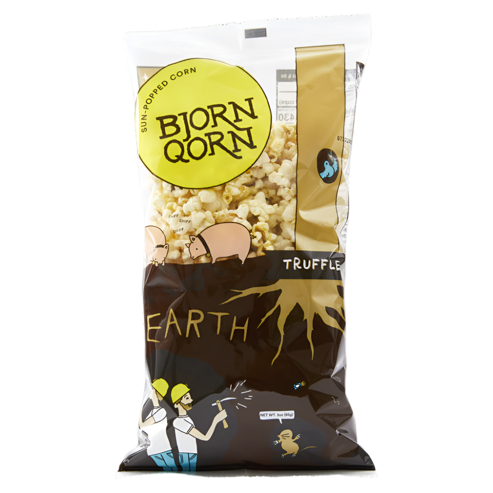 Bjorn Qorn Earth (Truffle) Popcorn Bags - 12-Pack x 3oz Bag by Farm2Me