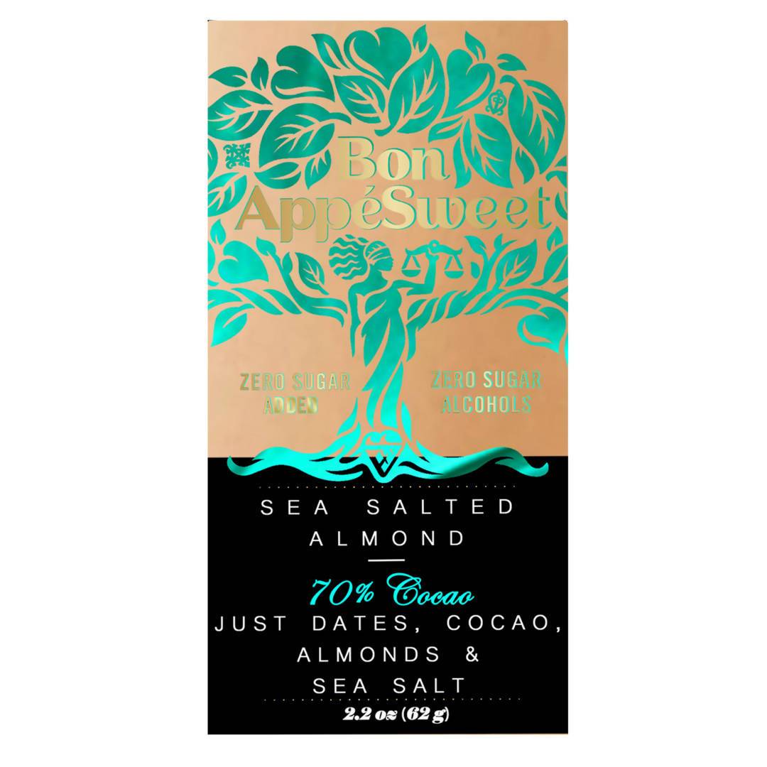 Bon AppeSweet Date-Sweetened Sea Salted Almond Chocolate Bars - 12 x 2.2 oz by Farm2Me