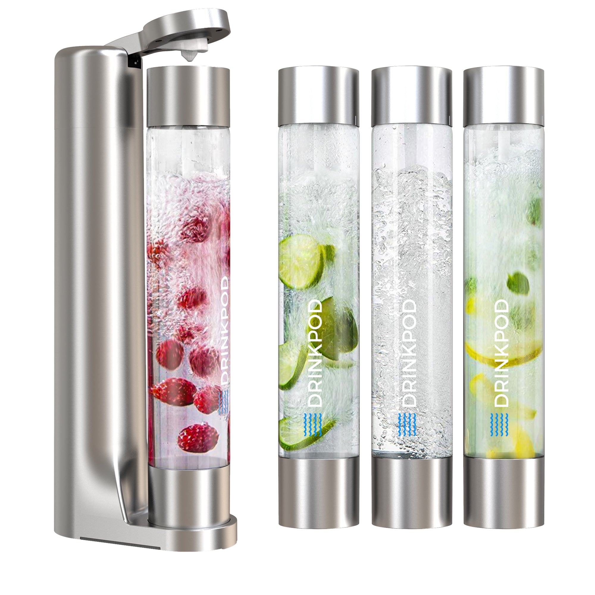 FIZZPod Soda Machine - Make Homemade Sparkling Water, Juice, Tea and Cocktail Drinks with Fruits & Candy by Drinkpod