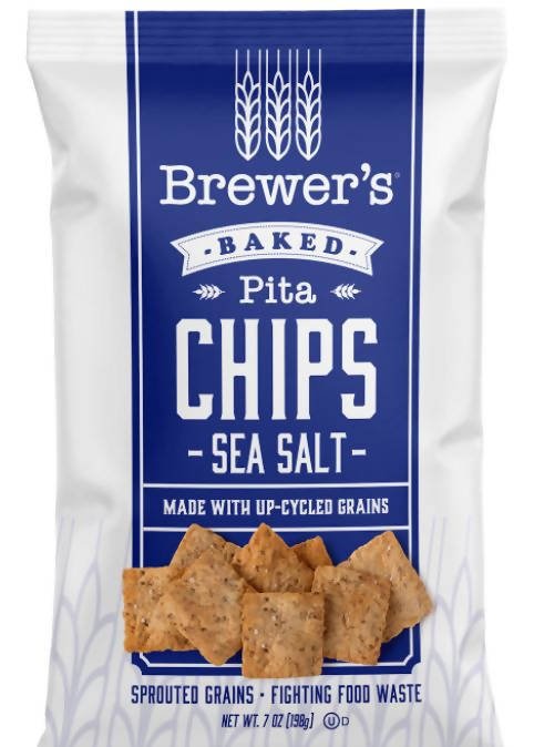 Brewer's Crackers Sea Salt Pita Chips - 12 Bags x 7 oz by Farm2Me