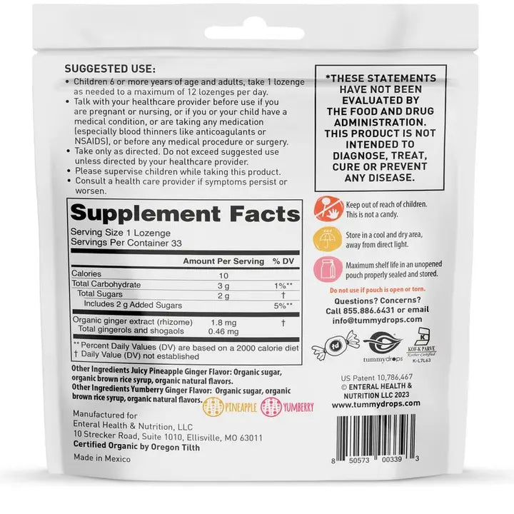 Tropical Ginger Variety Bag Tummydrops, 33 ct