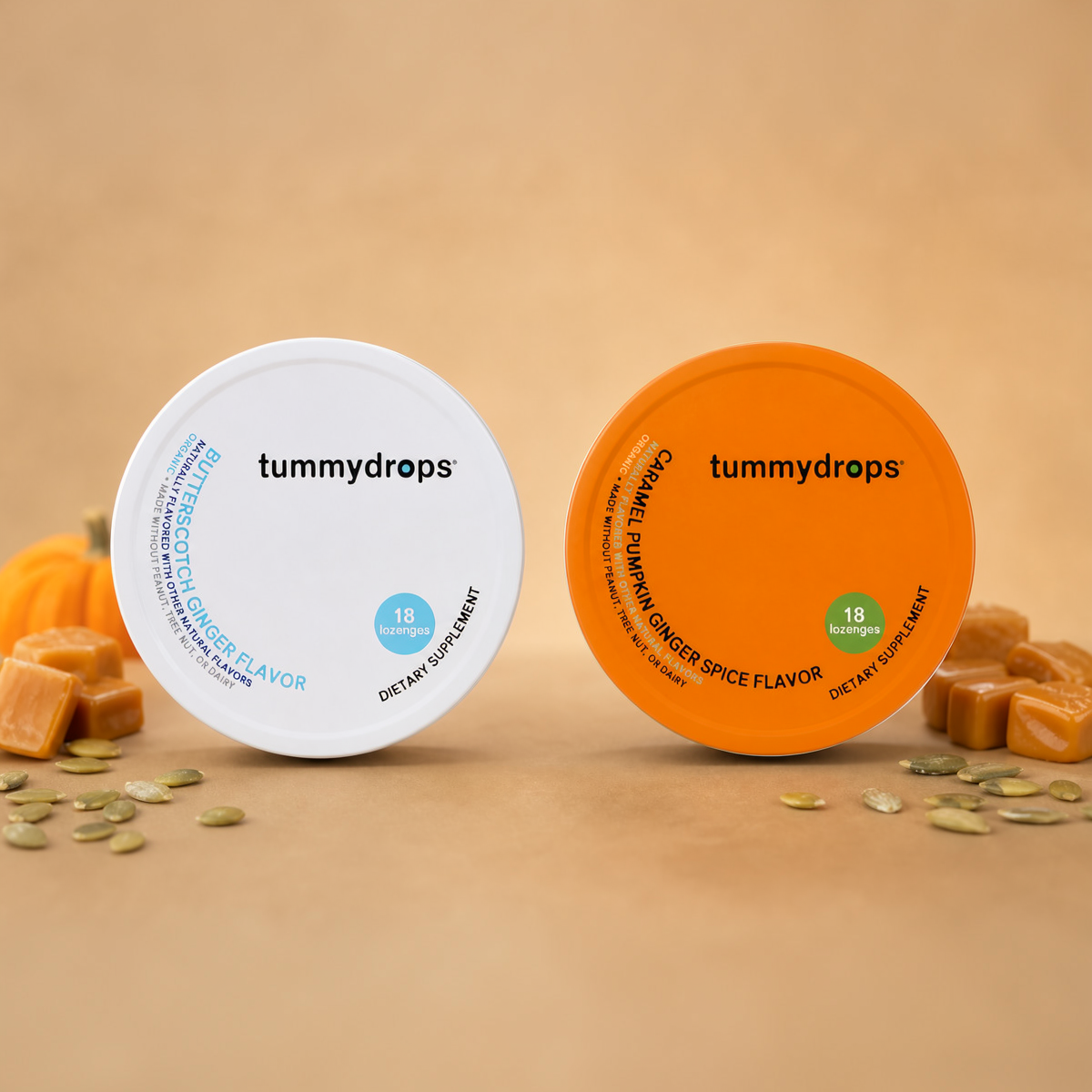 Vegan Sweet Cream Ginger Bundle (Caramel Pumpkin & Butterscotch), 2 ct
