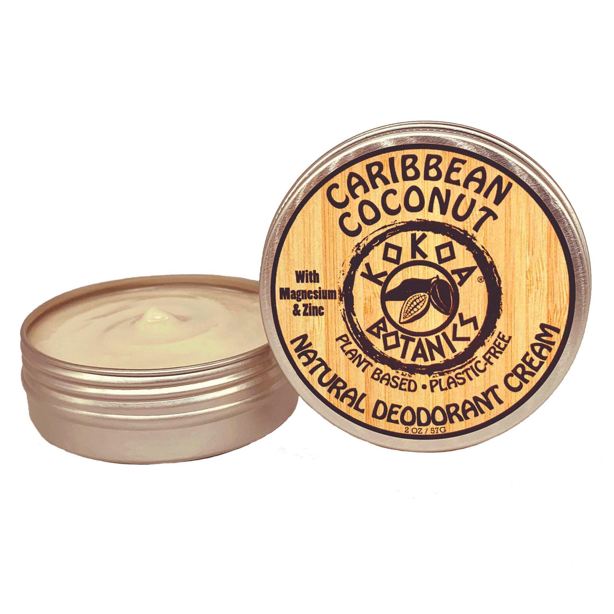 CARIBBEAN COCONUT - Natural Deodorant Cream - Aluminum-Free - 2.5 oz by kokoabotanics