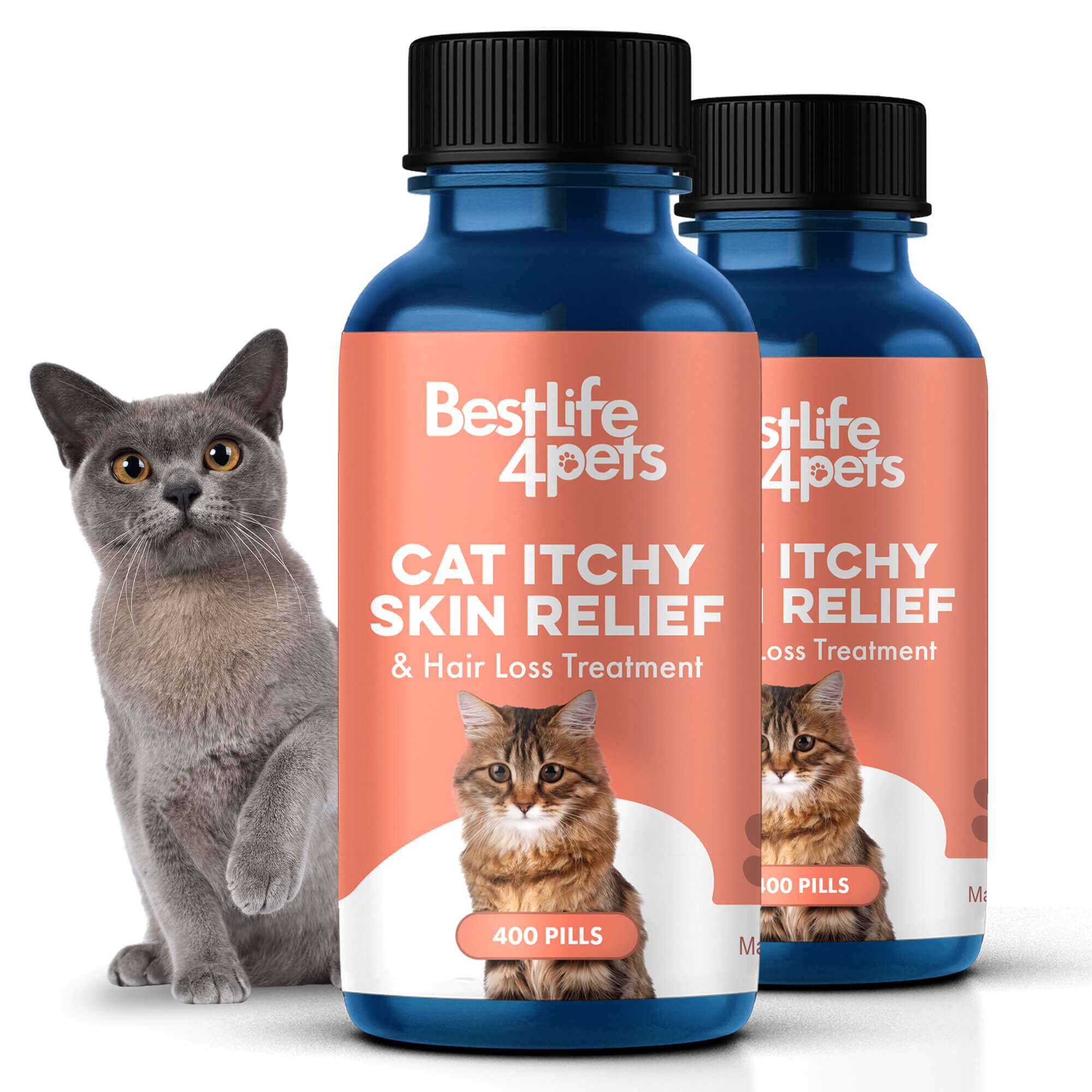 Healthy Skin for Cats - Cat Miliary Dermatitis, Skin Allergy & Cat Scabs Remedy by BestLife4Pets