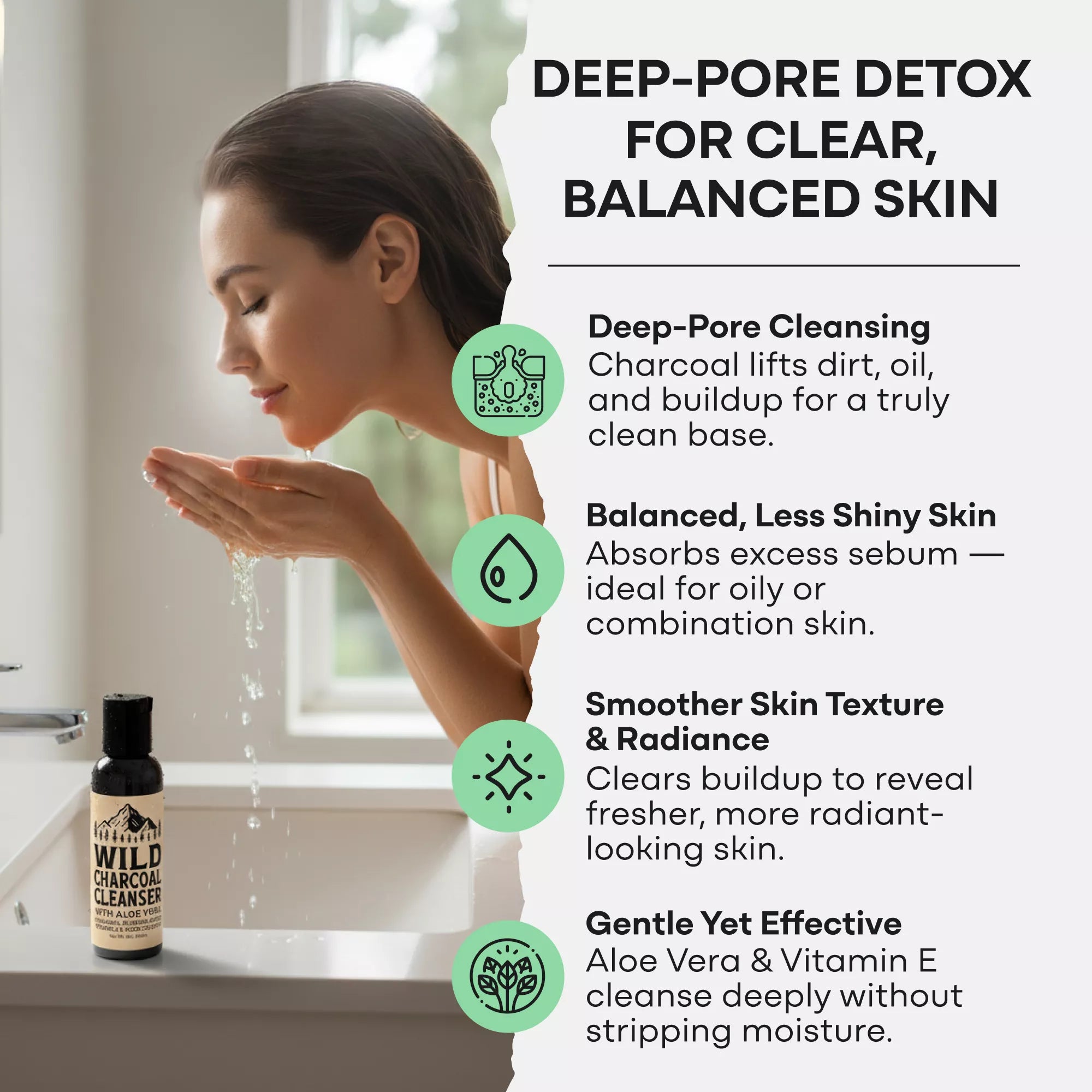 Wild Charcoal Cleanser — with Aloe Vera + Vitamin E