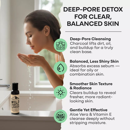 Wild Charcoal Cleanser — with Aloe Vera + Vitamin E