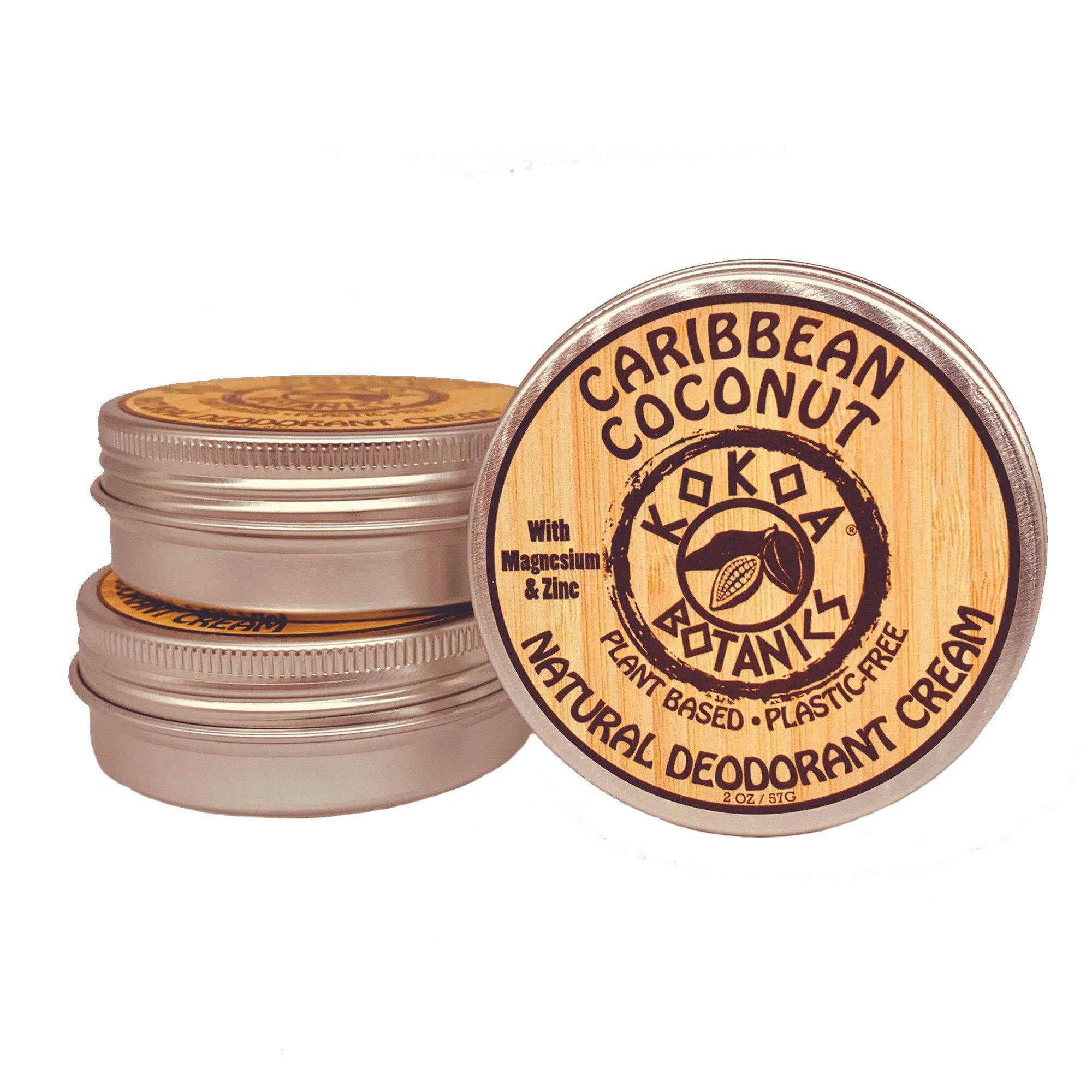 CARIBBEAN COCONUT - Natural Deodorant Cream - Aluminum-Free - 2.5 oz by kokoabotanics