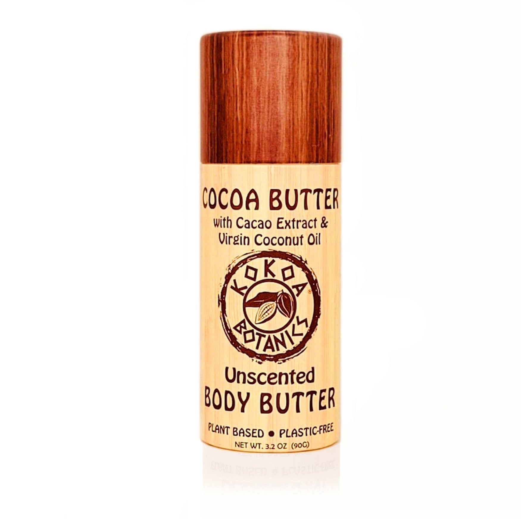 Cocoa Butter Lotion Bar with Virgin Coconut Oil – Unscented – Plastic-Free 3.2 oz by kokoabotanics