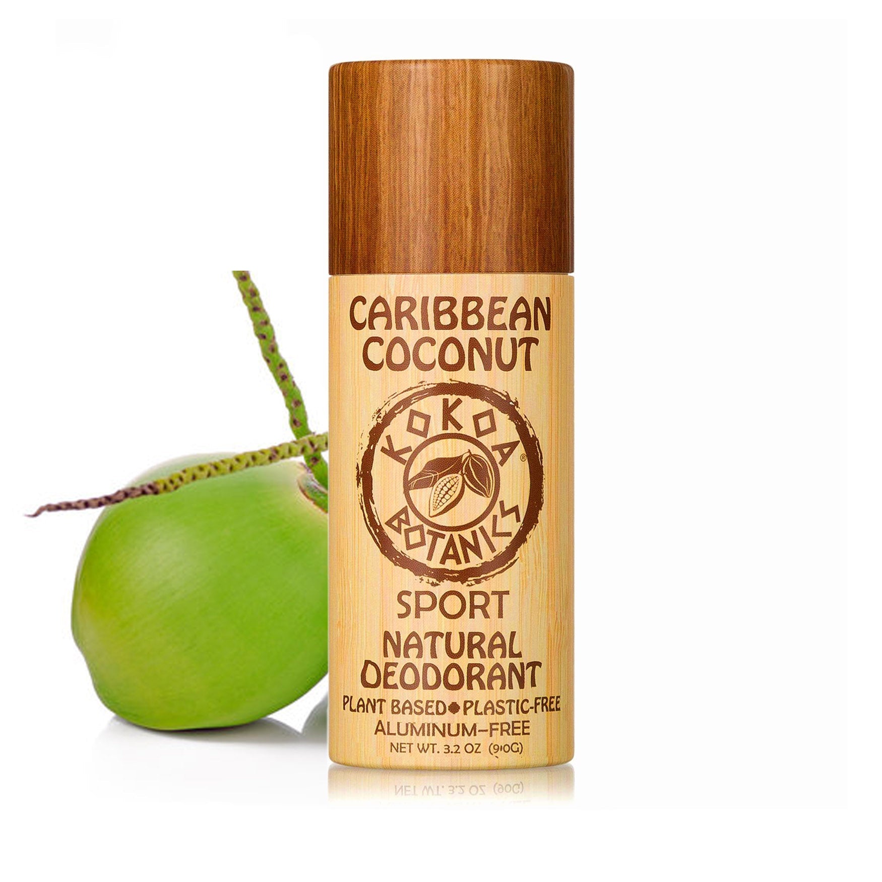 CARIBBEAN COCONUT – Natural Detox Deodorant - Sport - Aluminum-Free - Plastic-Free 3.2 oz by kokoabotanics