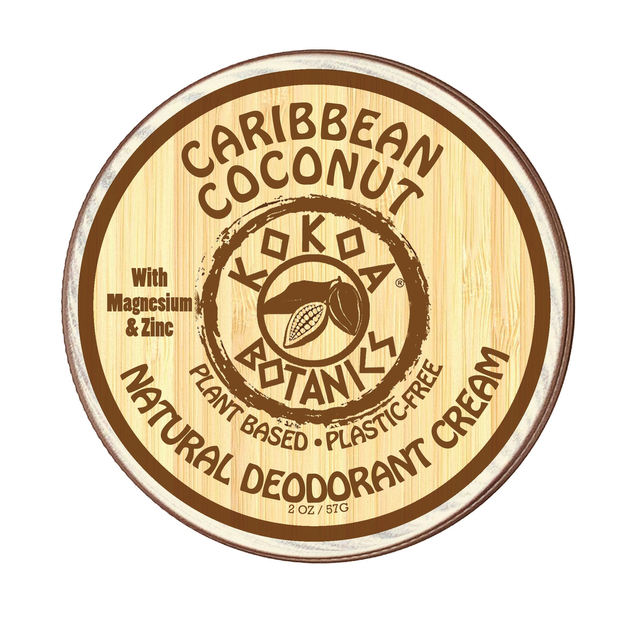 CARIBBEAN COCONUT - Natural Deodorant Cream - Aluminum-Free - 2.5 oz by kokoabotanics