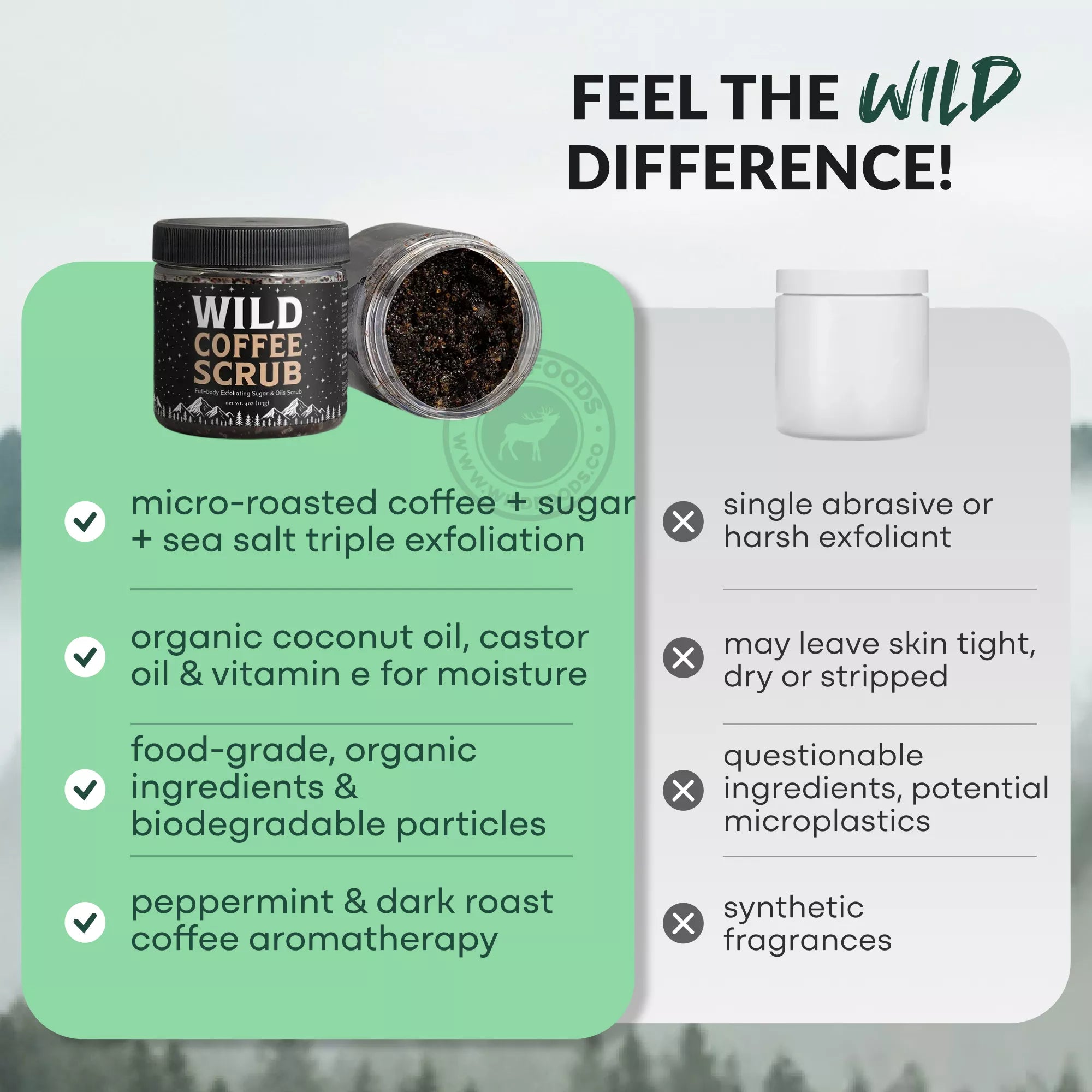 Wild Coffee Scrub — Full-Body Exfoliating Sugar & Oils Scrub