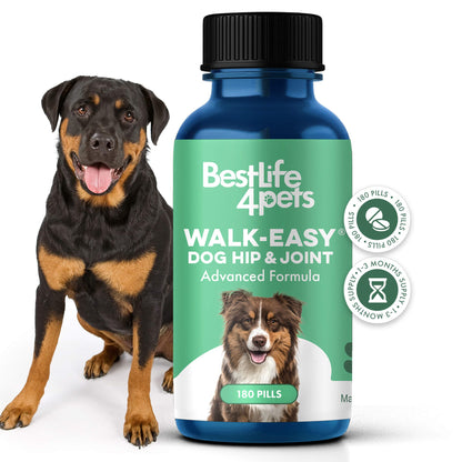 WALK-EASY™ Extra Strength Natural Pain Relief for Dogs - Helps Dog Joint Pain, Arthritis, ACL, Limping and More by BestLife4Pets