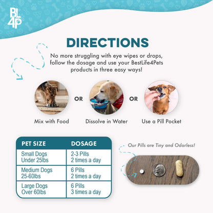 Natural Dog Eye Infection Treatment  - Helps Conjunctivitis, Watery Eyes, Red Eye, and General Eye Care by BestLife4Pets