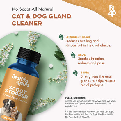 Scoot Stopper & Anal Gland Support for Dogs and Cats by BestLife4Pets