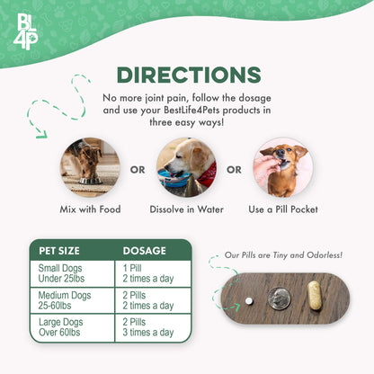 WALK-EASY™ Extra Strength Natural Pain Relief for Dogs - Helps Dog Joint Pain, Arthritis, ACL, Limping and More by BestLife4Pets