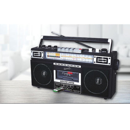 Supersonic 4 Band Radio & Cassette Player + Cassette To Mp3 Converter & Bluetooth (SC-3201BT) by Jupiter Gear Home