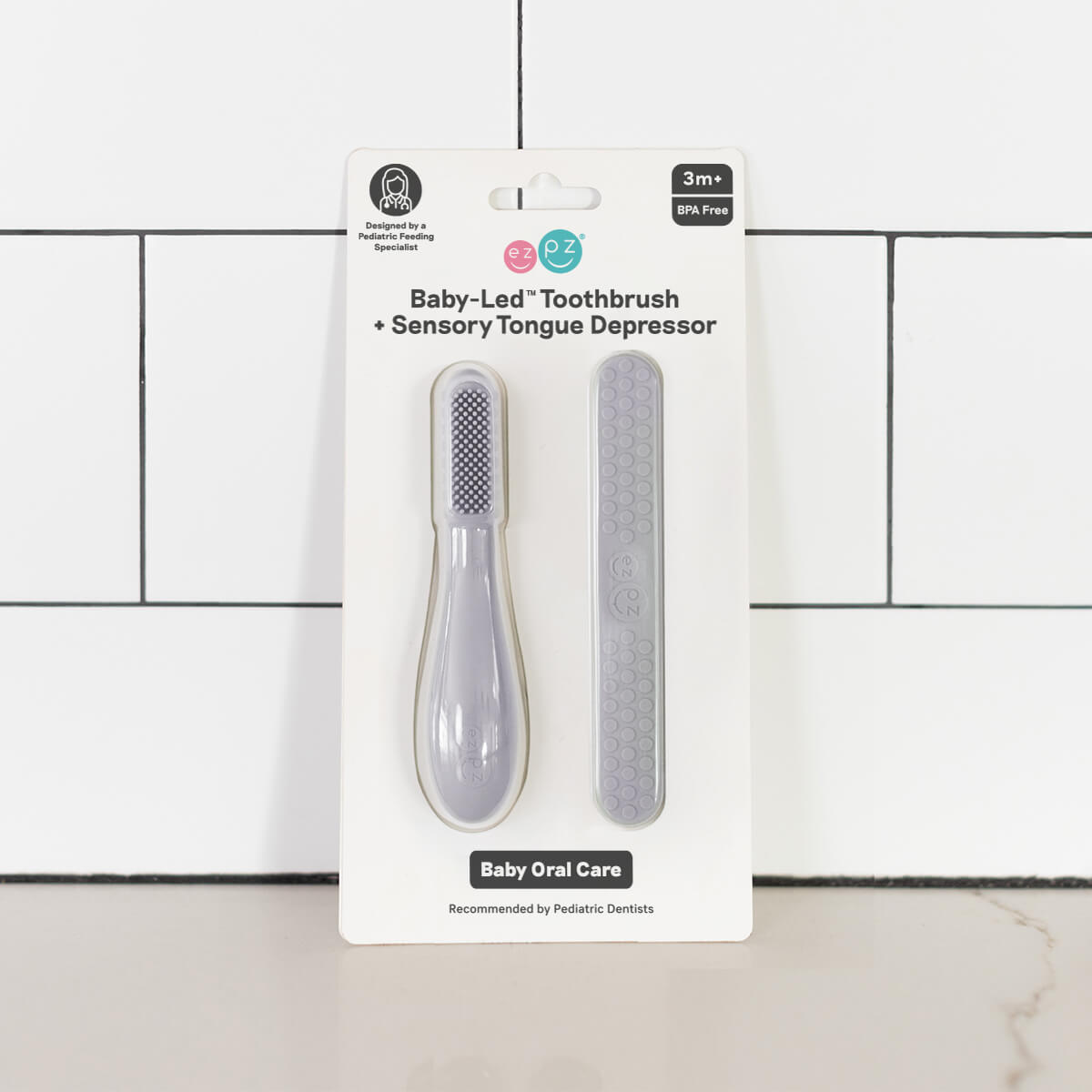 Baby-Led™ Toothbrush + Sensory Tongue Depressor by ezpz