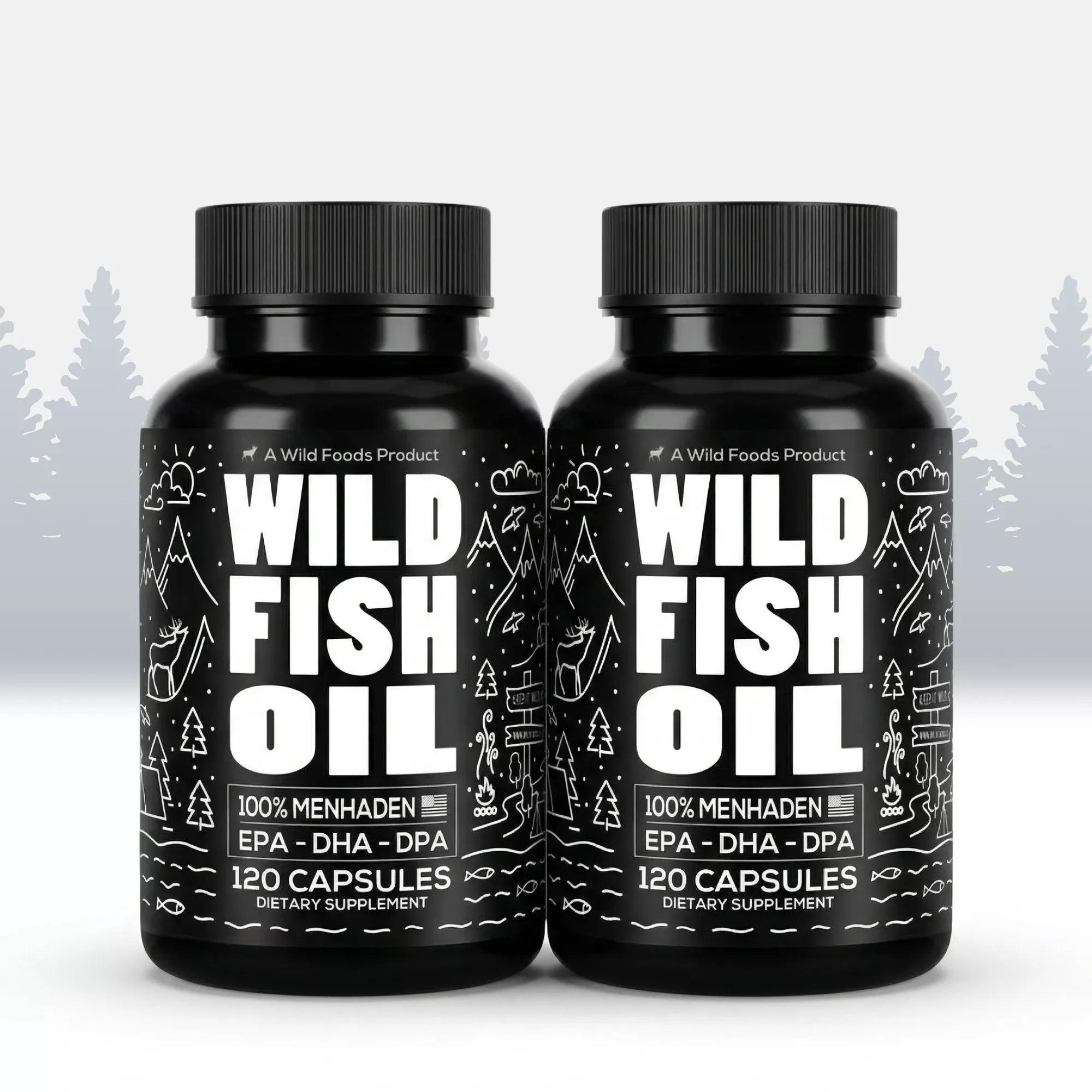Wild Fish Oil Capsules, Omega-3 Blend, Sustainable, Pure, Third-Party Tested