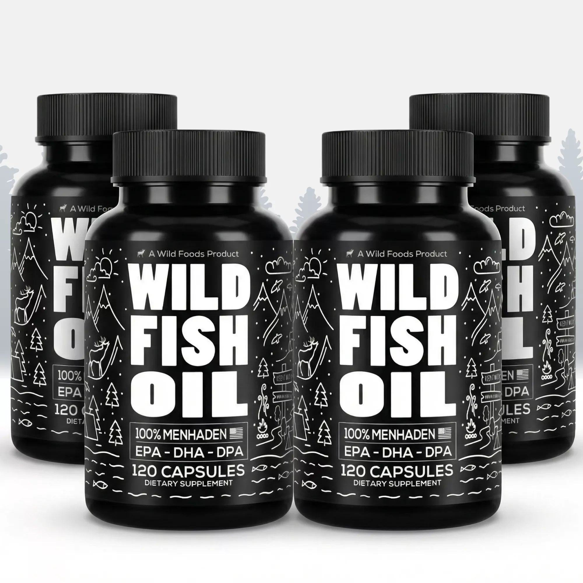 Wild Fish Oil Capsules, Omega-3 Blend, Sustainable, Pure, Third-Party Tested