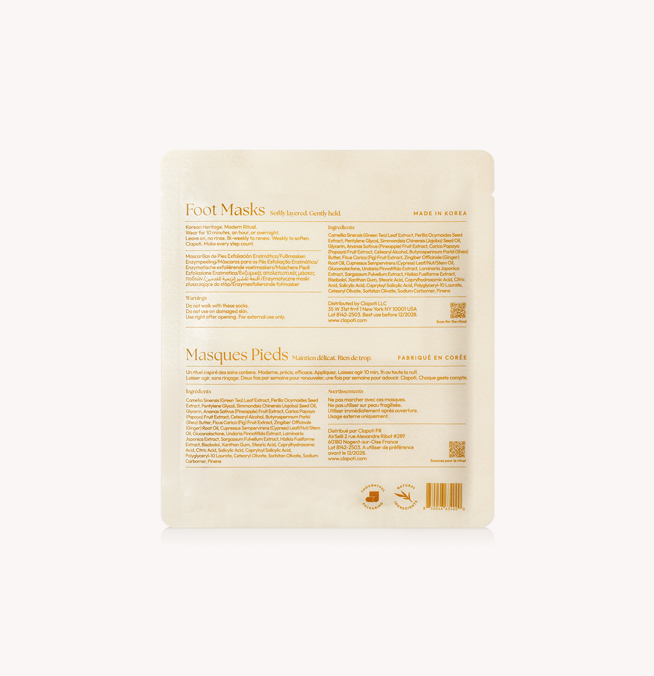 Foot Mask Exfoliant, 3-Pack