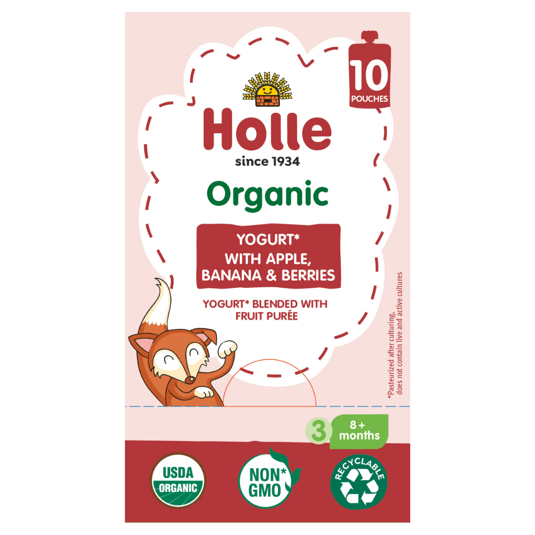 Holle Organic Yogurt Pouches - Apple, Banana & Berries by Holle USA