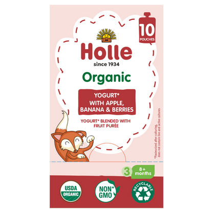 Holle Organic Yogurt Pouches - Apple, Banana & Berries by Holle USA