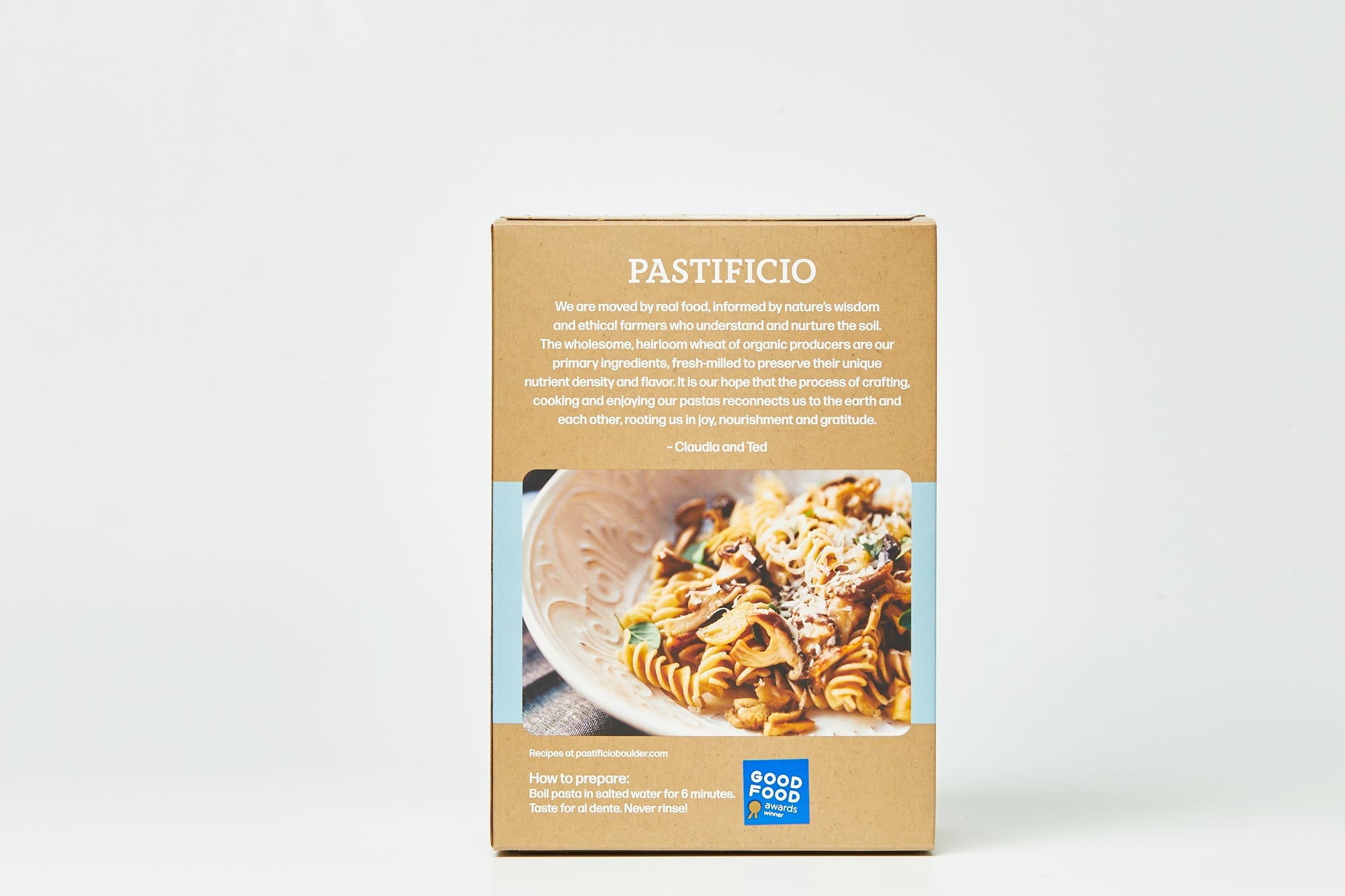 Pastificio Boulder FUSILLI Heritage Ancient Wheat Pasta Box - 6 boxes x  16oz case by Farm2Me