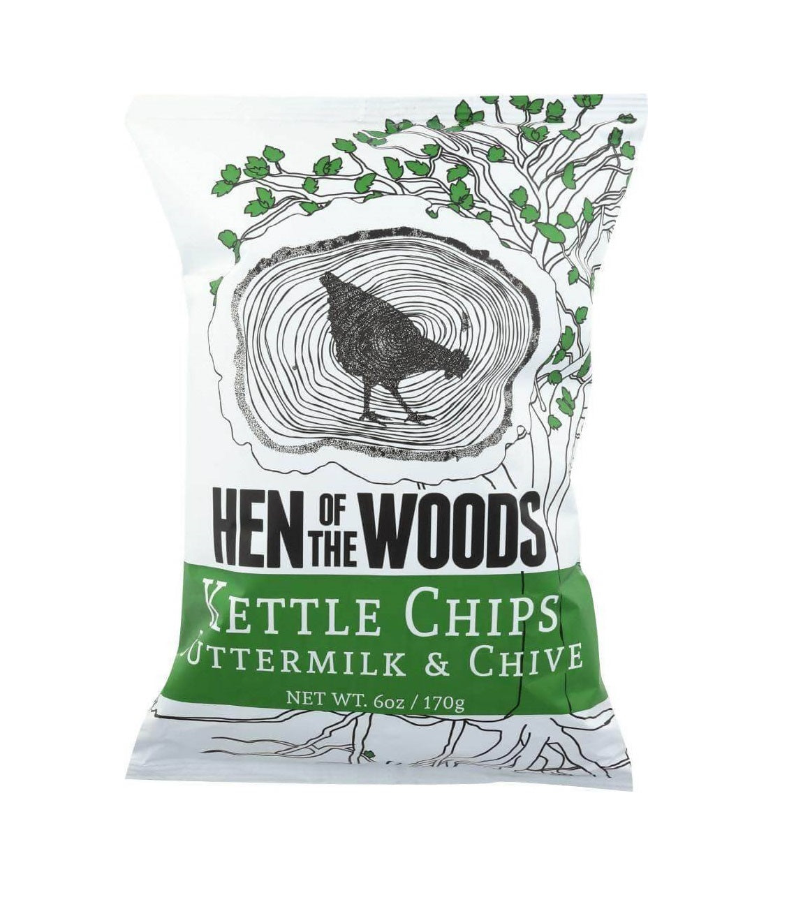 Hen of the Woods Buttermilk & Chive Kettle Chips Bags - 24 bags x 6oz case by Farm2Me