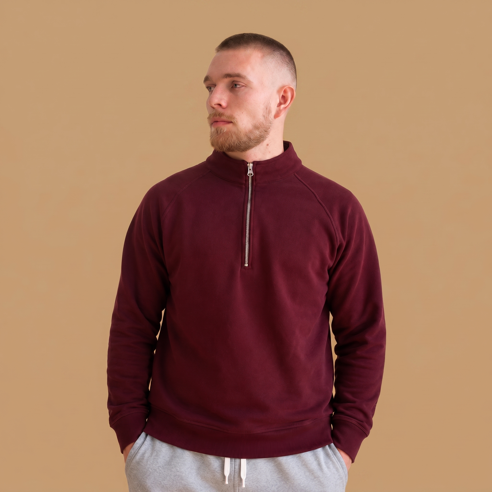 Organic Cotton Midweight Raglan Quarterzip
