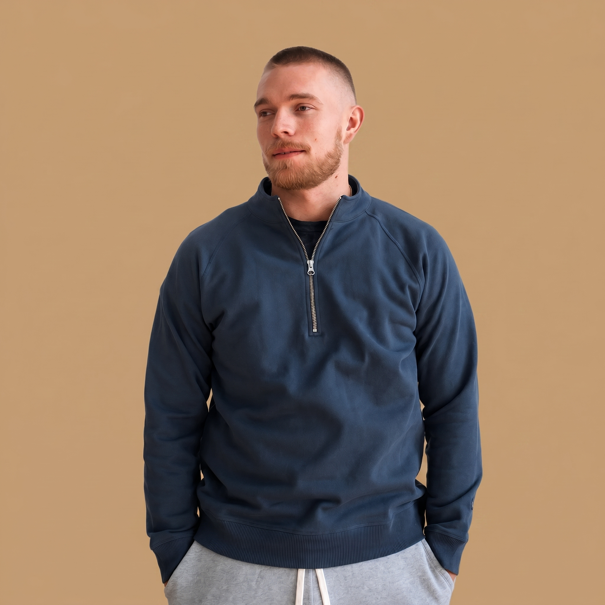 Organic Cotton Midweight Raglan Quarterzip