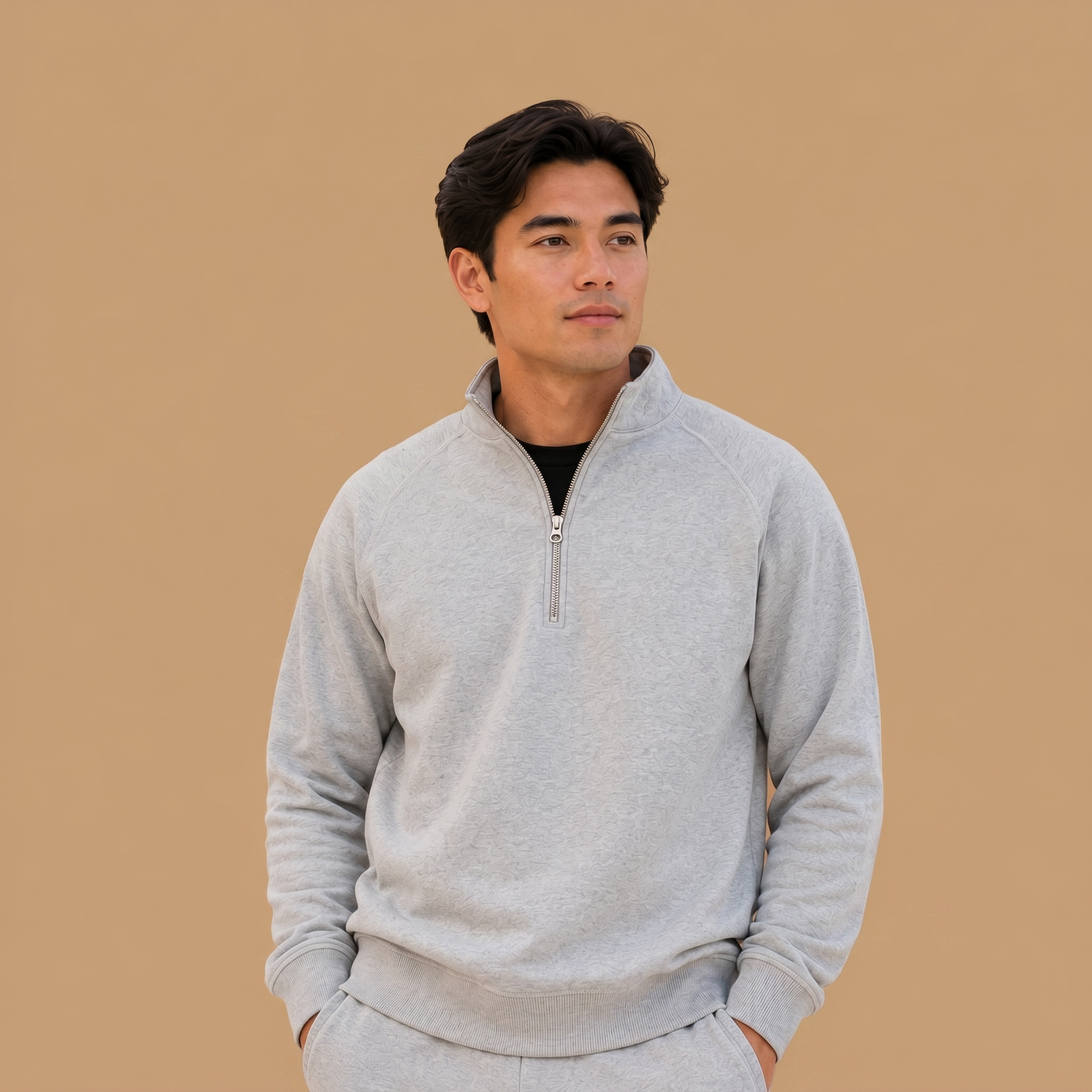 Organic Cotton Midweight Raglan Quarterzip