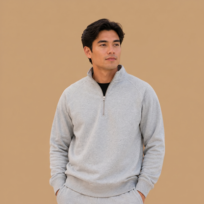 Organic Cotton Midweight Raglan Quarterzip
