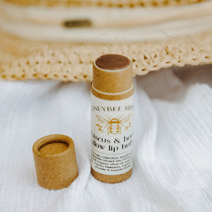 hibiscus & honey tallow lip butter by Honeybee Hippie