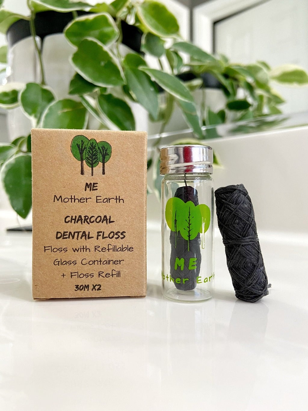 Biodegradable Charcoal Dental Floss 2-Pack