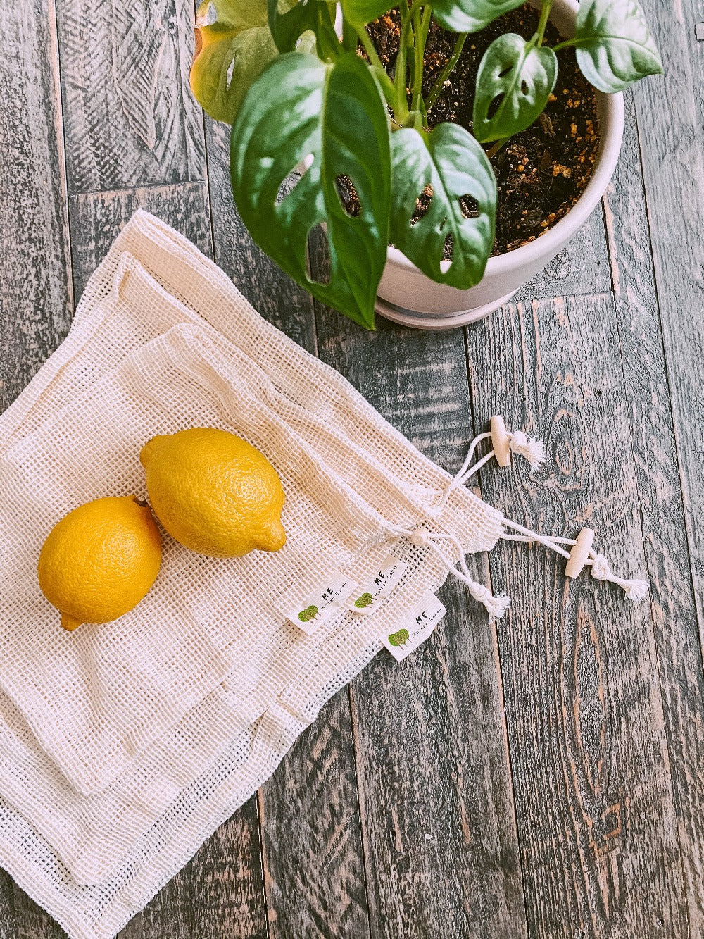 Cotton Mesh Produce Bags- 3 pack | Reusable Bags | Eco-Friendly Produce Bags