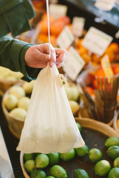 Cotton Mesh Produce Bags- 3 pack | Reusable Bags | Eco-Friendly Produce Bags