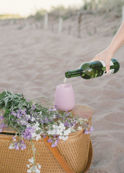 Portable Silicone Travel Wine Glasses + Travel Bag