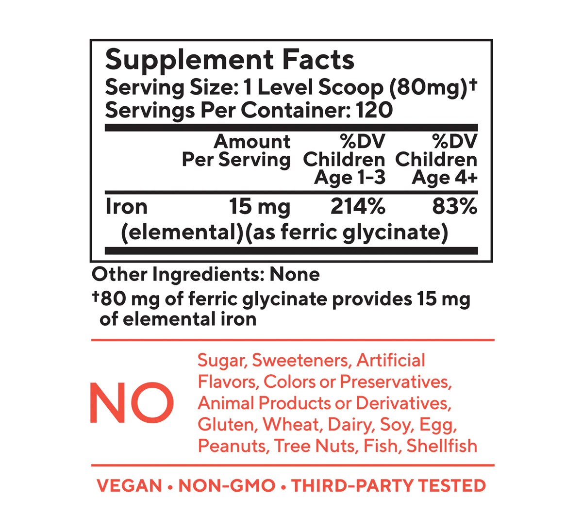 Tasteless Iron Powder for Kids