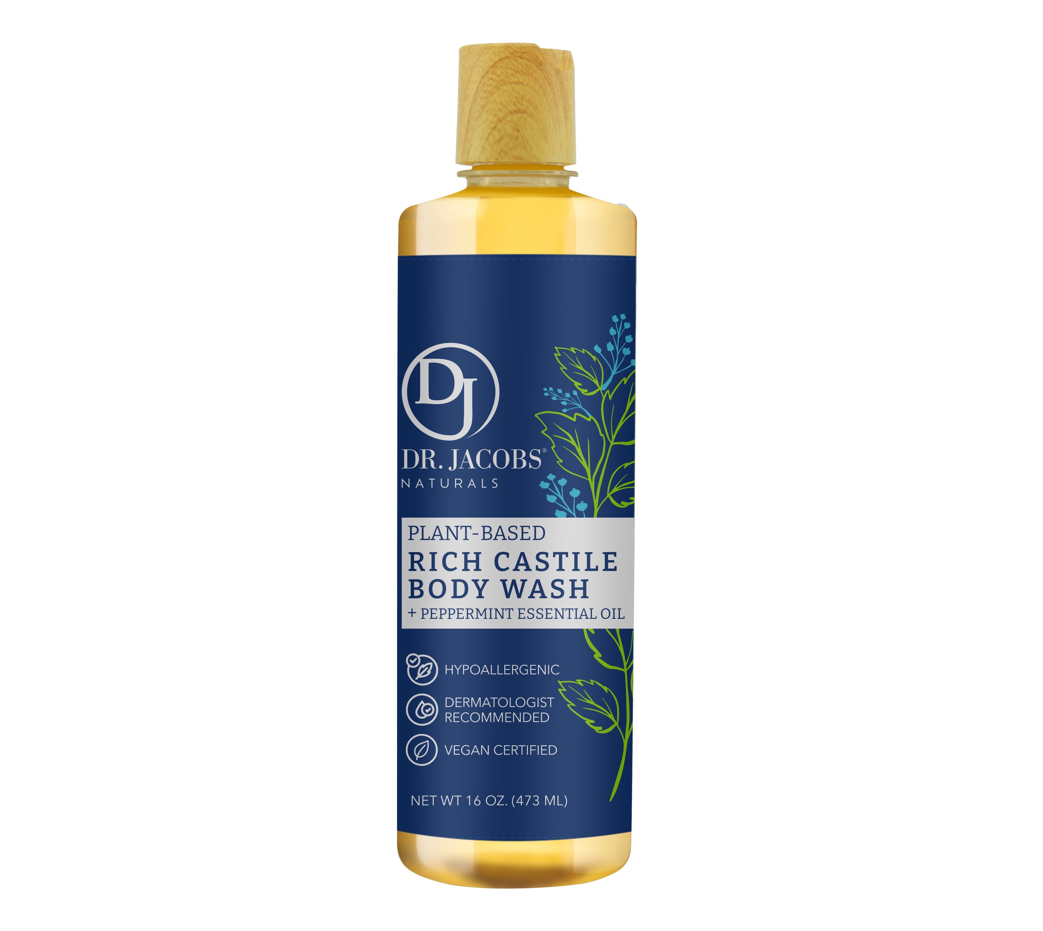 Peppermint Castile Body Wash by Dr. Jacobs Naturals