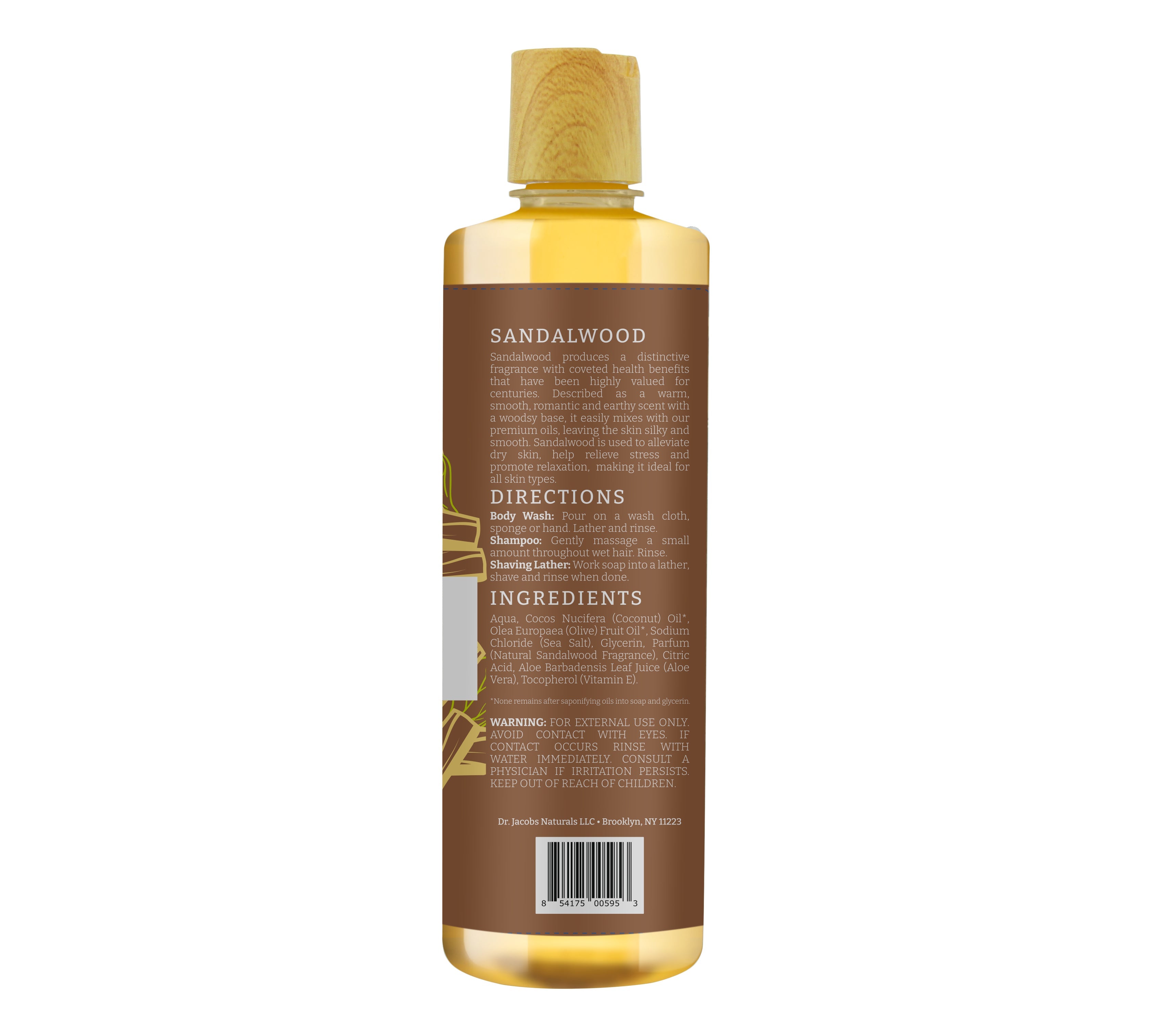 Sandalwood Castile Body Wash by Dr. Jacobs Naturals