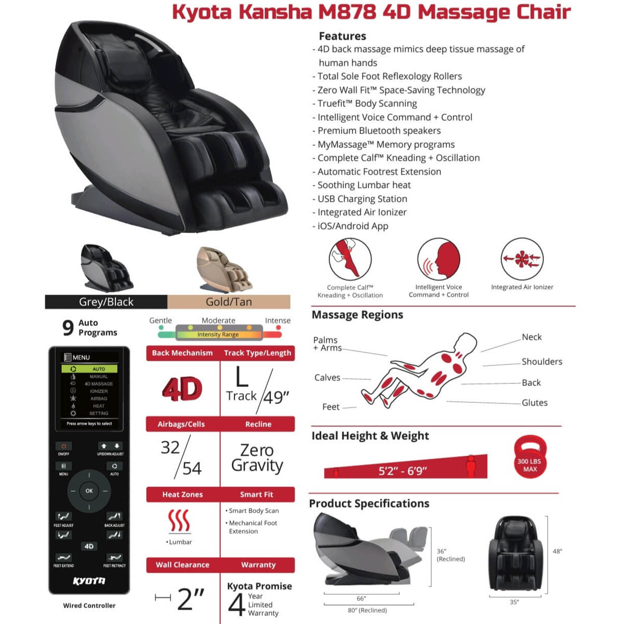 Kyota Kansha M878 Massage Chair by Best Body Massage Chair