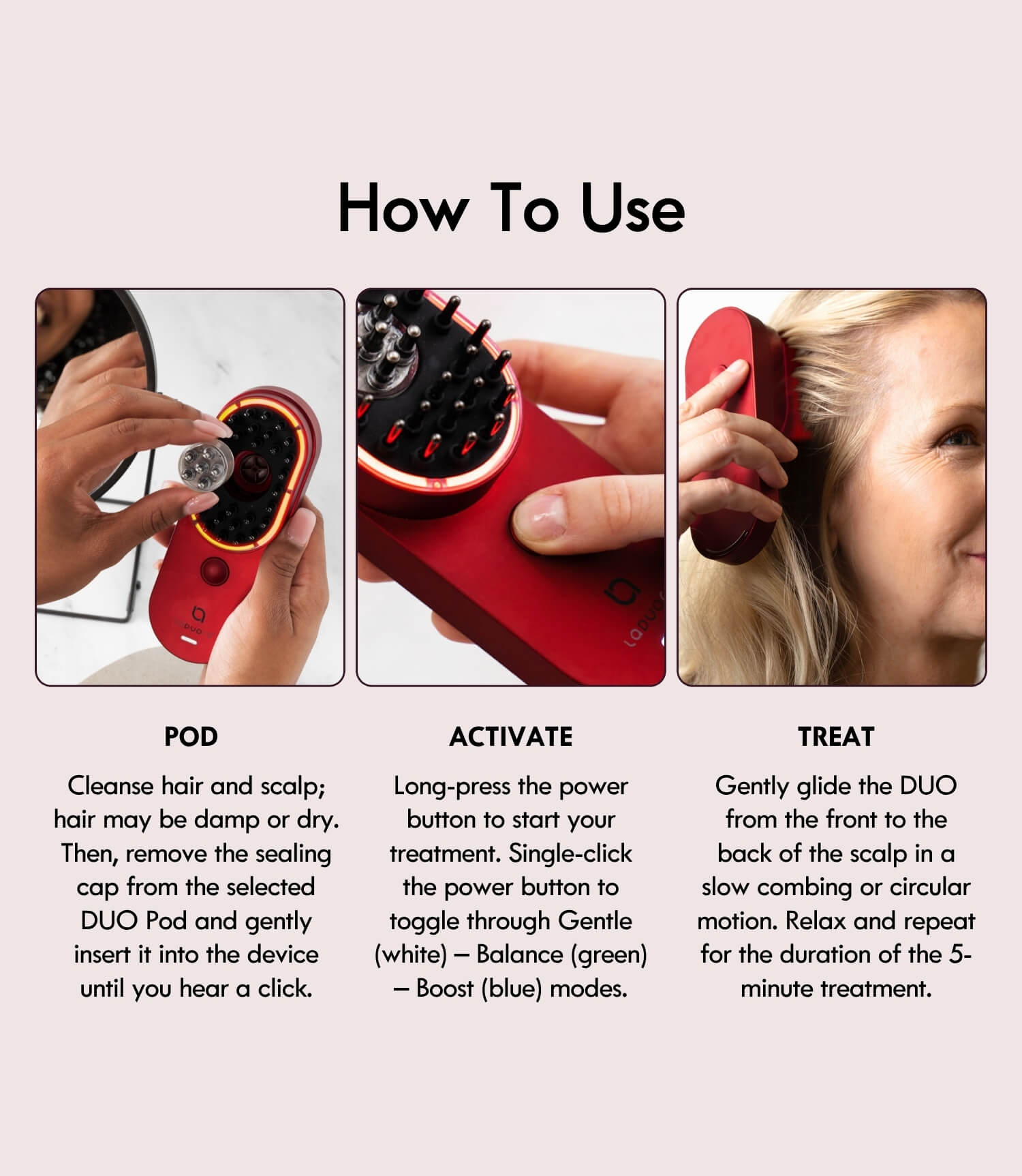 Laduora DUO 4-in-1 Red Light Therapy Hair & Scalp Care Device