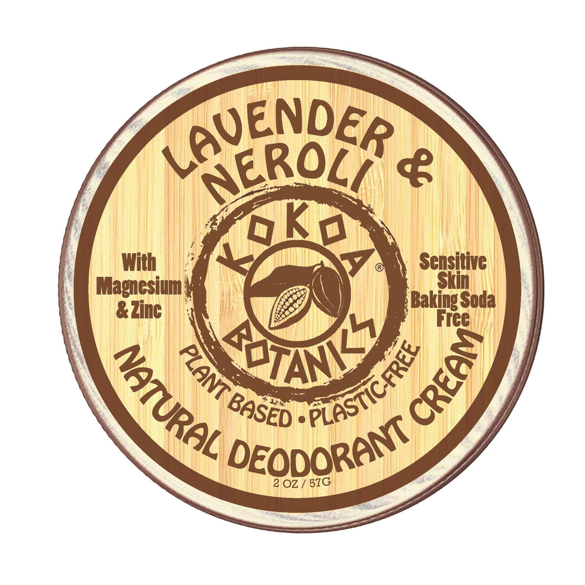 Lavender & Neroli - Natural Deodorant Cream - Sensitive Skin - Baking Soda Free  - 2.5 oz by kokoabotanics