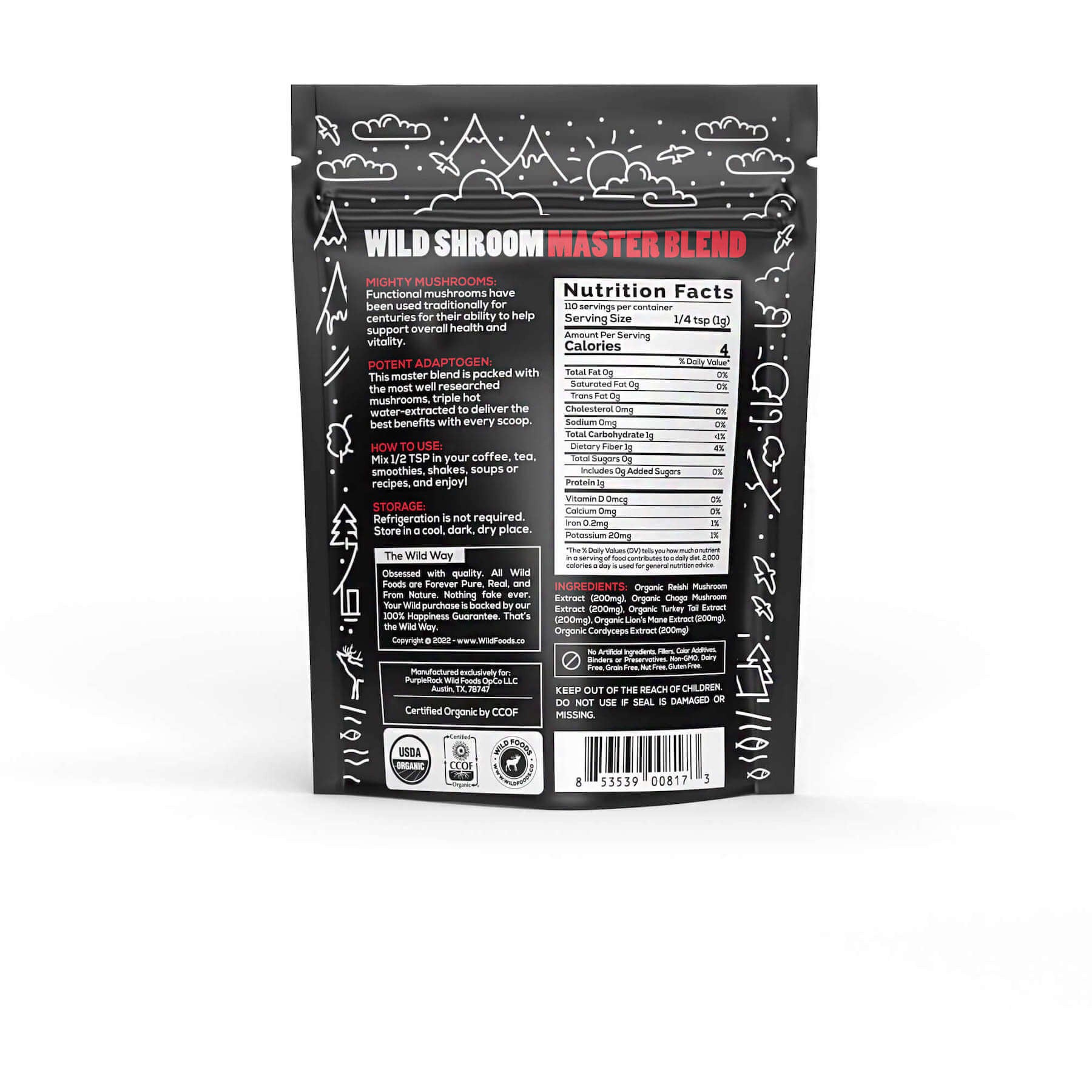 Wholesale of 10 - Master Shrooms Five Mushrooms Blend - Adaptogens + Prebiotic Powerhouse