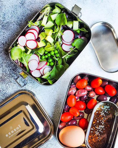 Stainless Steel Lunch Box, 2 Tier Leak Proof, 60 Oz by ecozoi