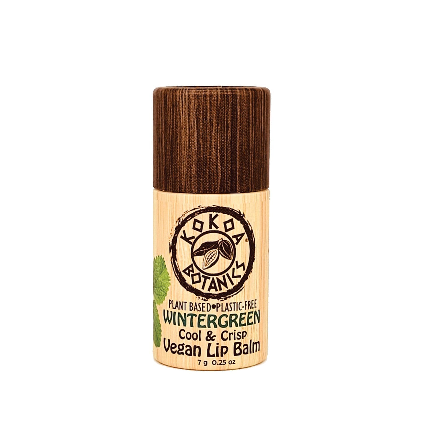 WINTERGREEN - Vegan Natural Lip Balm - Plastic-Free .25 oz by kokoabotanics